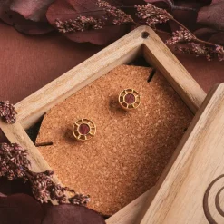 Holzkern Amulet Oorbellen|DAMES Oorbellen|Sieraden