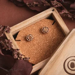 Holzkern Amulet Oorbellen|DAMES Oorbellen|Sieraden