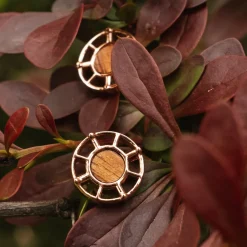 Holzkern Amulet Oorbellen|DAMES Oorbellen|Sieraden
