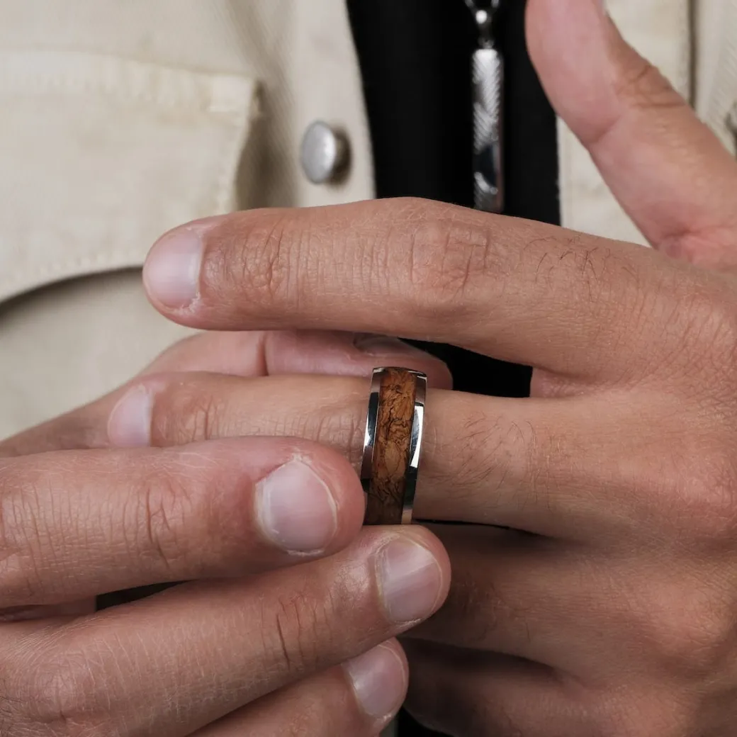 Holzkern Binary Ring|Heren Ringen|Sieraden