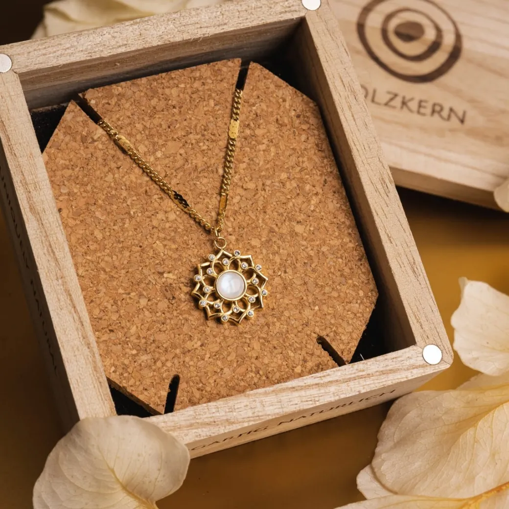 Holzkern Composition Gem Ketting|DAMES Kettingen|Sieraden