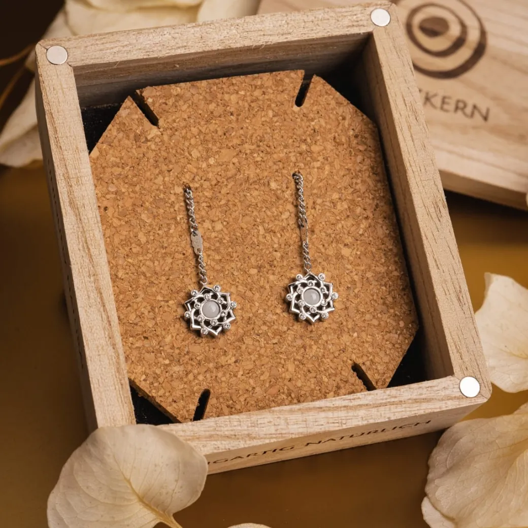 Holzkern Composition Gem Oorbellen|DAMES Oorbellen|Sieraden