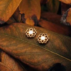 Holzkern Composition Oorbellen|DAMES Oorbellen|Sieraden
