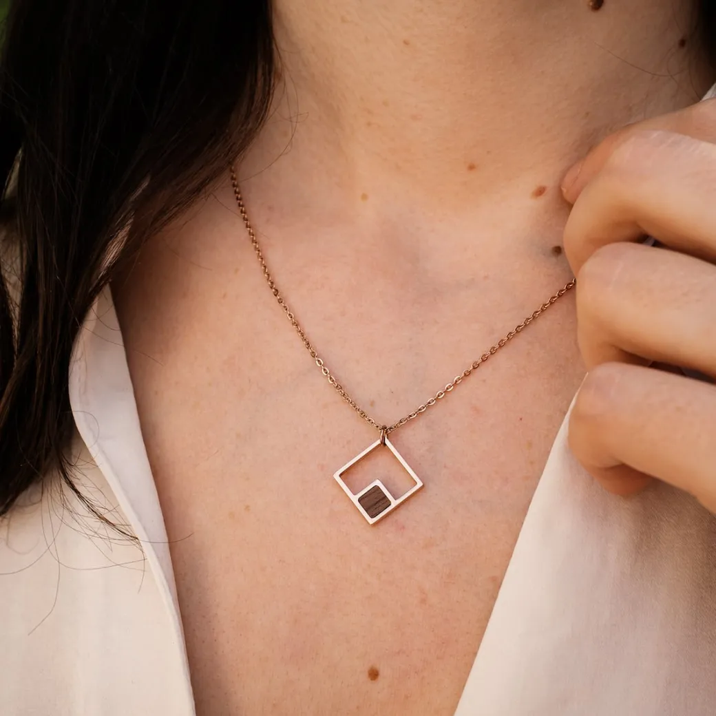 Holzkern Geometric Ketting|DAMES Kettingen|Sieraden