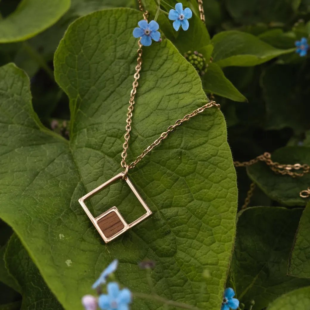 Holzkern Geometric Ketting|DAMES Kettingen|Sieraden