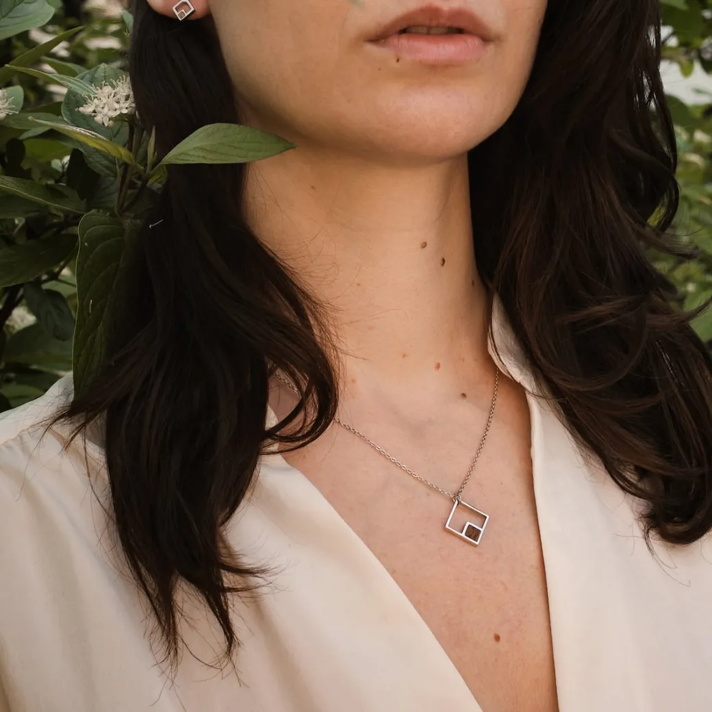 Holzkern Geometric Ketting|DAMES Kettingen|Sieraden