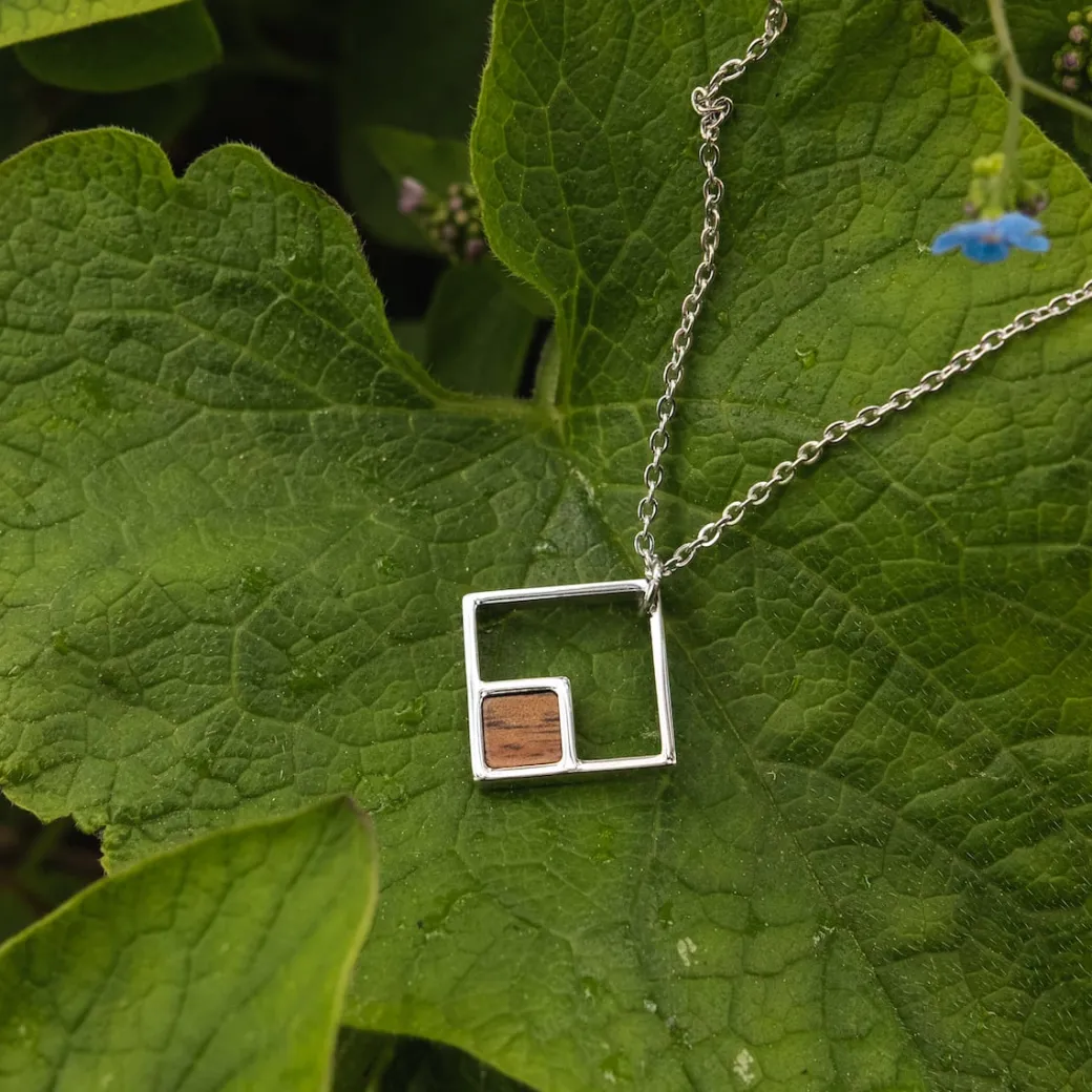 Holzkern Geometric Ketting|DAMES Kettingen|Sieraden