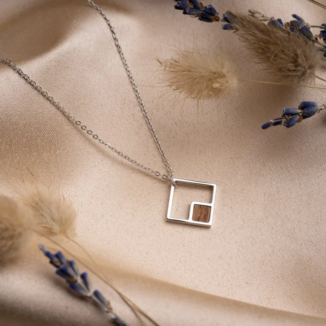 Holzkern Geometric Ketting|DAMES Kettingen|Sieraden