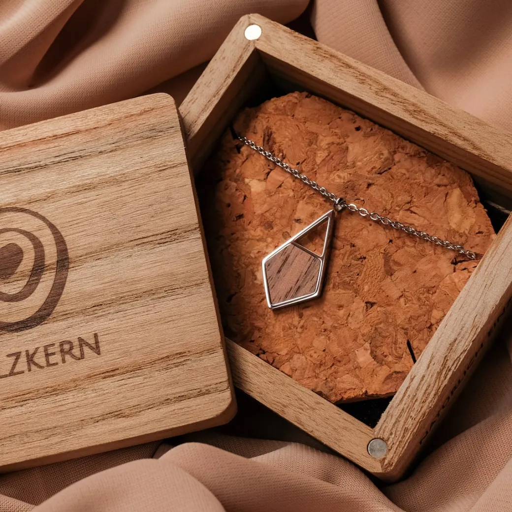 Holzkern Mandala Ketting|DAMES Kettingen|Sieraden