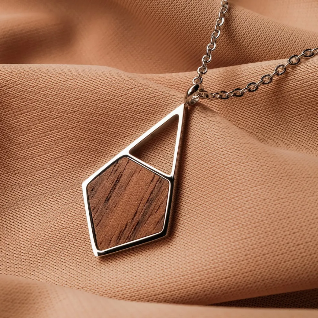 Holzkern Mandala Ketting|DAMES Kettingen|Sieraden