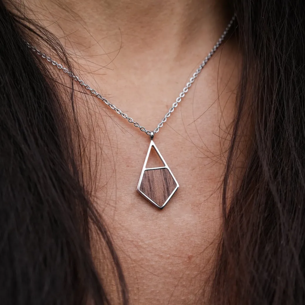Holzkern Mandala Ketting|DAMES Kettingen|Sieraden
