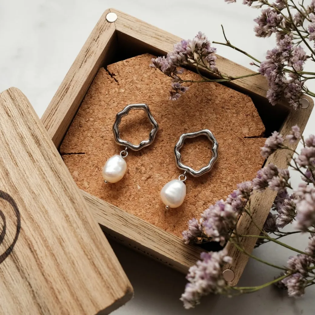 Holzkern Oceanfoam Oorbellen|DAMES Oorbellen|Sieraden