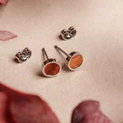 Holzkern Pigment Oorbellen|DAMES Oorbellen|Sieraden
