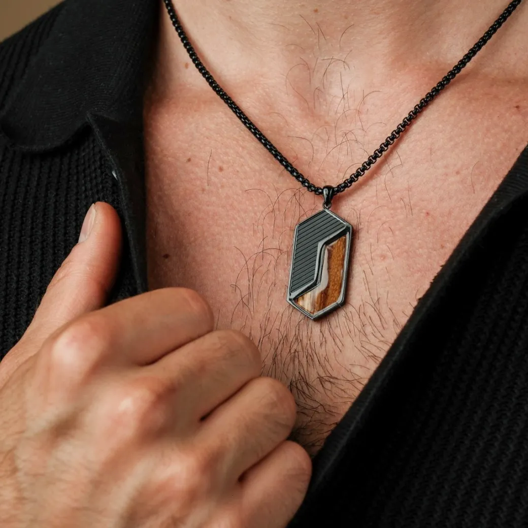 Holzkern ZIGZAG KETTING|Heren Kettingen|Sieraden